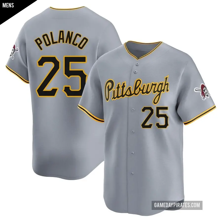 Men's Pittsburgh Pirates ＃25 Gregory Polanco Limited Gray Away Jersey